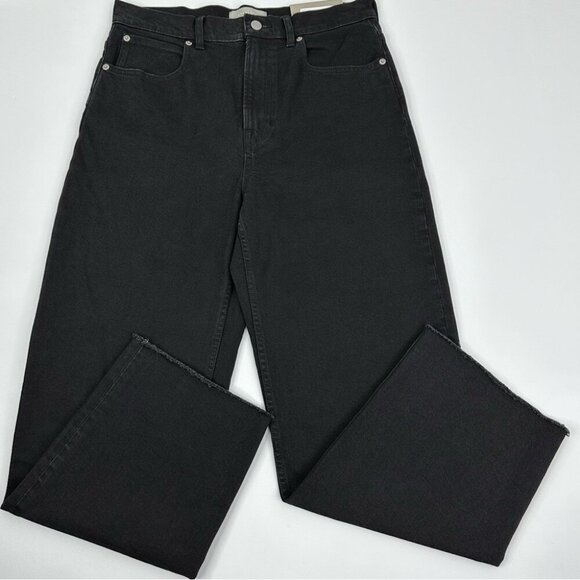 Everlane Women's NWT Coal Black The Way-High Raw Hem Luxury Jean W30-32/L27.5 - Picture 1 of 10